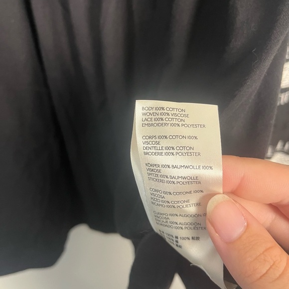 Anthropologie Maeve Winona Lace Top Peasant Shirt Size Small Black Puff Sleeves - Picture 8 of 8